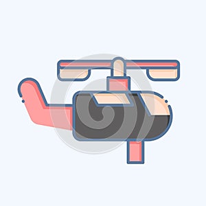 Icon Firefighting Helicopter. related to Firefighter symbol. doodle style. simple design editable. simple illustration