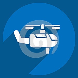 Icon Firefighting Helicopter. related to Firefighter symbol. long shadow style. simple design editable. simple illustration