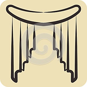 Icon Fishtail. related to Curtains symbol. hand drawn style. simple design editable. simple illustration