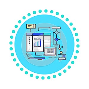 Icon Flat Style Design Working Process