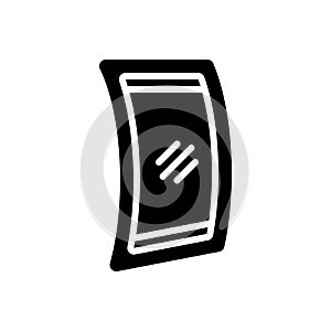 Black solid icon for Flexible Display, resilient and pliable