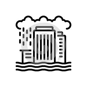 Black line icon for Flooding, deluge and flood photo