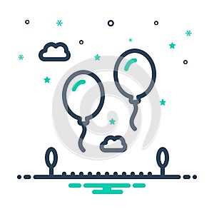 Mix icon for Fly, balloon and air