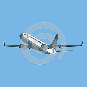 The icon of a flying plane. Symbol of cargo transportation and travel.