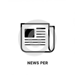 Icon of a folded newspaper with visible text lines and a rectangular image