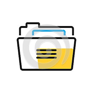 Multi color icon for Folder, binders and dossier