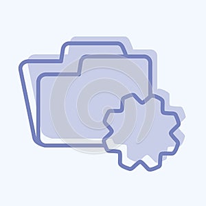 Icon Folder Settings. suitable for Programming symbol. two tone style. simple design editable. design template vector. simple