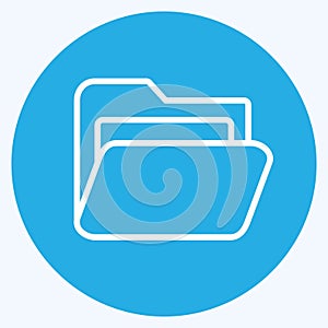 Icon Folder 1. suitable for Web Interface symbol. blue eyes style. simple design editable. design template vector. simple symbol
