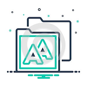 Mix icon for Fonts, text and write