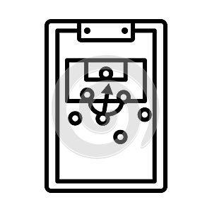 Icon Of Football Coach Tablet With Game Plan