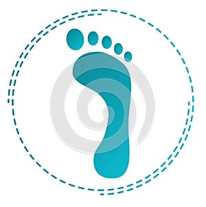 Icon footprint. Can be used for orthopedists or foot care products.
