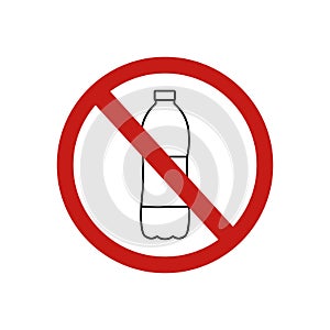 Icon forbidden bottle sign. Vector illustration eps 10