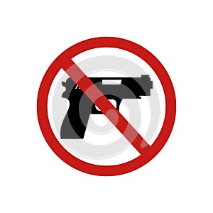 Icon forbidden pistol sign. Vector illustration eps 10