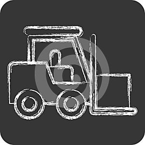 Icon Fork Lift. related to Building Material symbol. chalk Style. simple design editable. simple illustration