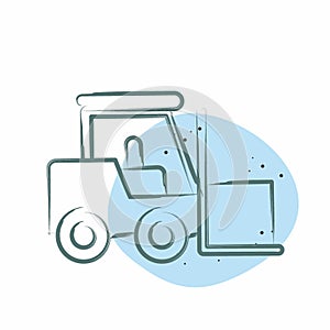 Icon Fork Lift. related to Building Material symbol. Color Spot Style. simple design editable. simple illustration