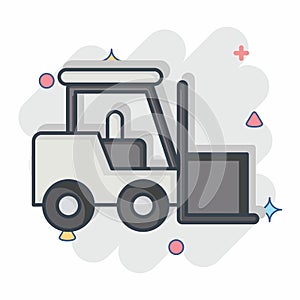 Icon Fork Lift. related to Building Material symbol. comic style. simple design editable. simple illustration