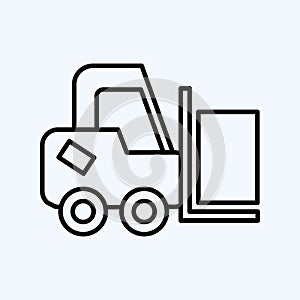 Icon Forklift. suitable for Education symbol. line style. simple design editable. design template vector. simple illustration