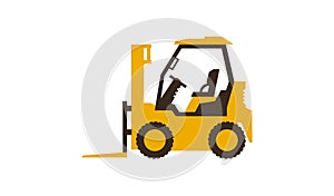 Icon forklift truck. Construction machinery. Vector illustration. Sleek style.