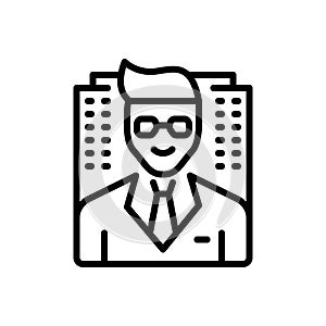 Black line icon for Founder, promoter and institutor