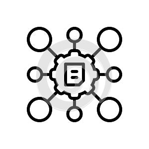 Black line icon for Framework, scheme and development
