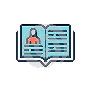 Color illustration icon for Frank, book and diary photo