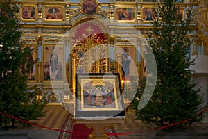 Icon in front of the altar