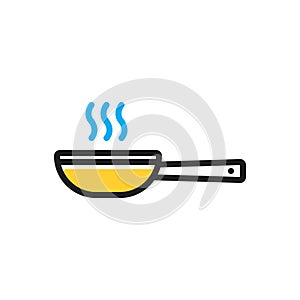 Multi color icon for Frying Pan, pan and fry