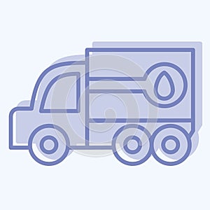 Icon Fuel Truck. related to Construction Vehicles symbol. two tone style. simple design editable. simple illustration