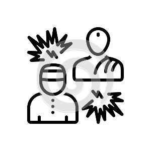 Black line icon for Fundamentalists, religious and devotional