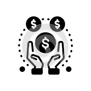Black solid icon for Funded, investments and financial photo