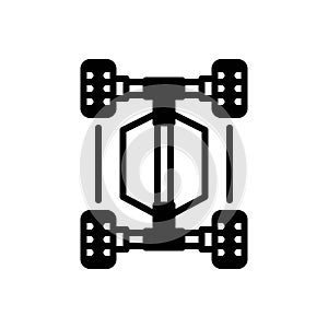 Black solid icon for Fwd, car and vehicle photo