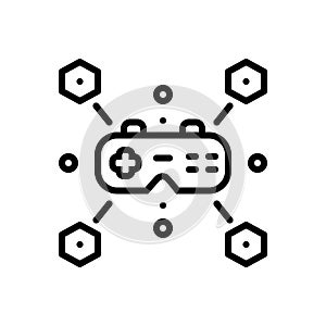 Black line icon for Gamify, activity and device