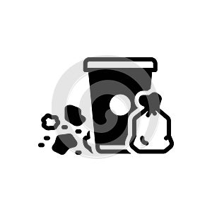 Black solid icon for Garbage, rubbish and waste photo