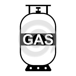 Icon gas cylinder, propane gas tank outline, lpg canister logo