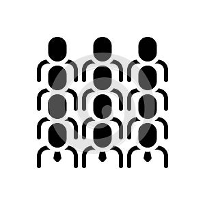 Black solid icon for Gathered, collected and conjunct