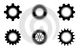 Gear wheel icon setting cogwheel computing engine system app configuration vector buttons