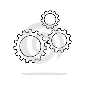 Icon of gears.Flat style.Cog sign.Setting icon.Gear logo.vector Illustration