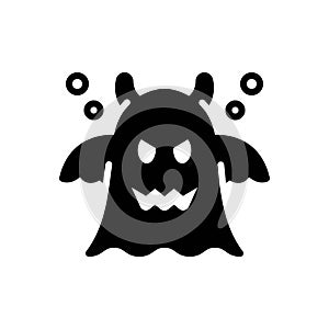 Black solid icon for Ghost, specter and past photo