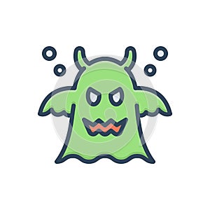 Color illustration icon for Ghost, specter and past photo