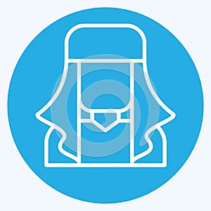 Icon Ghutra. related to Qatar symbol. blue eyes style. simple design illustration