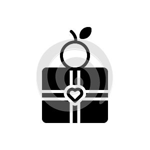 Black solid icon for Upon, gift and fruit