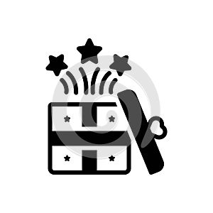 Black solid icon for Gift, present and surprise
