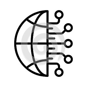 Icon of global network, digital earth vector design