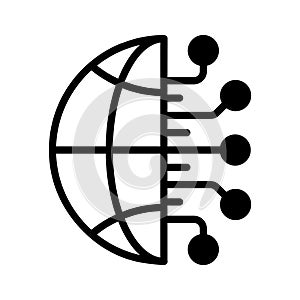 Icon of global network, digital earth vector design