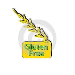 Icon gluten free. sign. Spikes of cereals. Wheat. Vector illustration on isolated background.