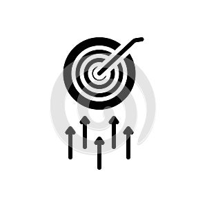 Black solid icon for Goal, target and mission