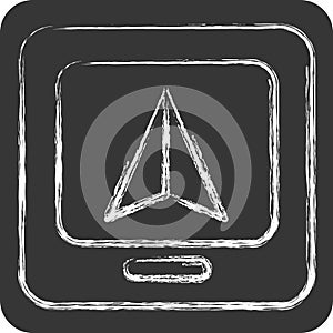 Icon GPS machine. related to Spare Parts symbol. chalk Style. simple design editable. simple illustration