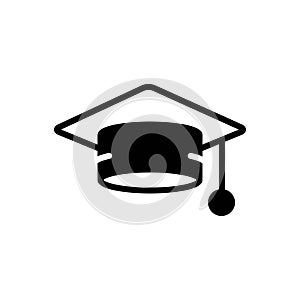 Black solid icon for Grad, graduation and degree