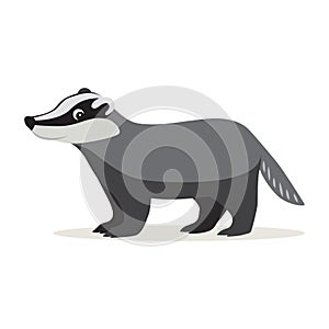 Icon of gray badger isolated, forest, woodland animal