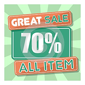 icon great sale all item vector